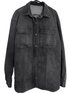 White Birch Black Faded Washed Denim Jacket
